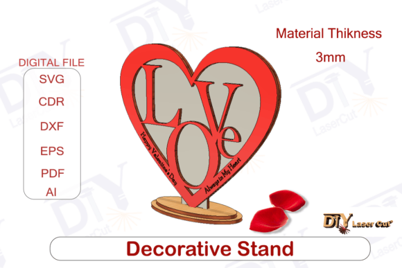 Soporte Decorativo Para San Valentin Creativo Digital